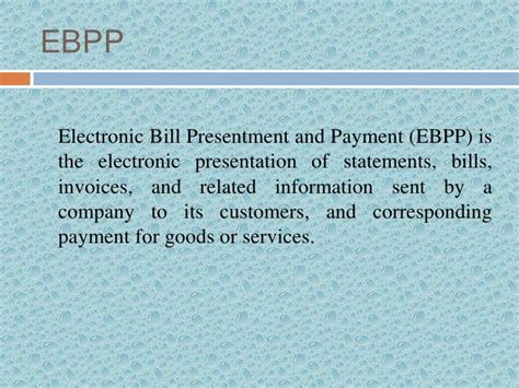 electronic invoice presentment and payment|electronic bill presentment and payment.